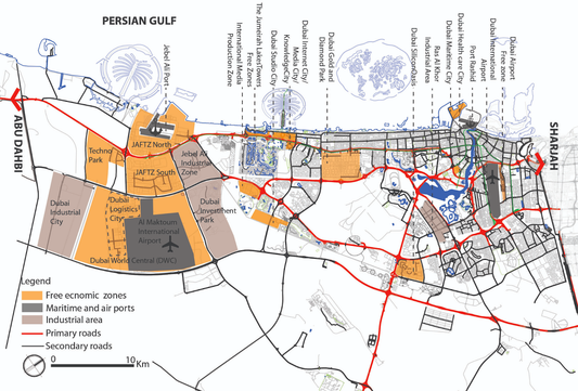 Area map of Dubai (zones)